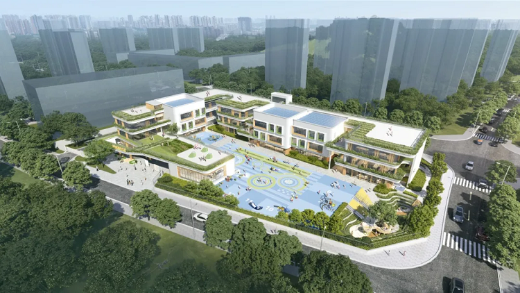 成都高新國際科教園幼兒園項目主體結(jié)構(gòu)全面封頂